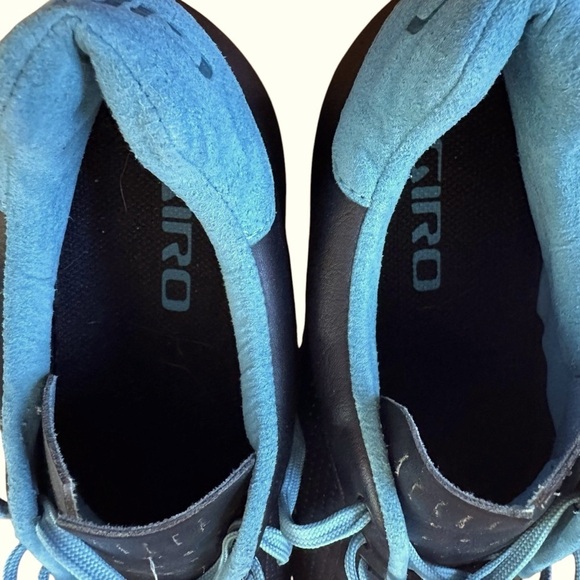 GIRO CIVILA NAVY AND AQUA LEATHER CYCLING SHOES WITH CLIPS SIZE 40 - Picture 7 of 10